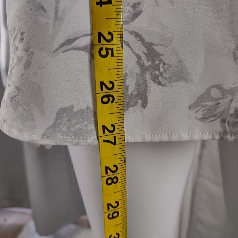 Chico's Women's White, Gray Cotton Blend Pullover Shirt Size 0 = (US Size 4) - Picture 6 of 13